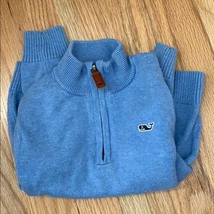 Vineyard Vines boys light blue sweater half zip